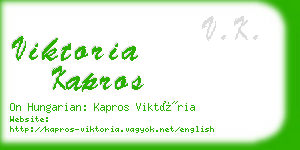 viktoria kapros business card